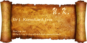 Uri Konstantina névjegykártya
